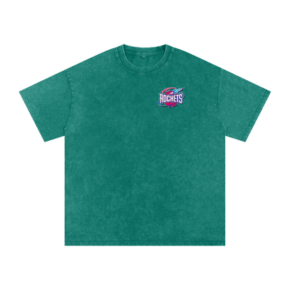 Rockets Fbbl Acid Wash Oversize T-Shirt - 250 GSM