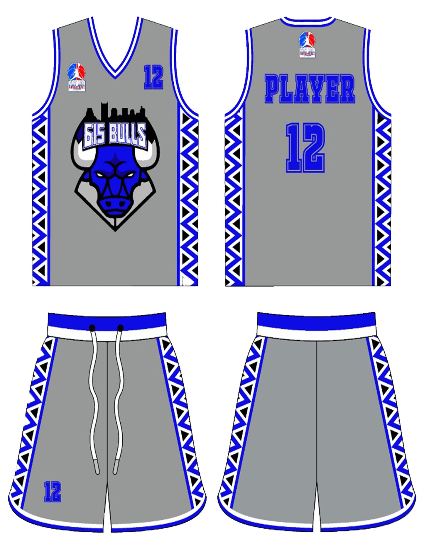 615 Bulls Jersey - Grey