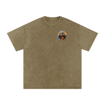 Warriors Acid Wash Oversize T-Shirt